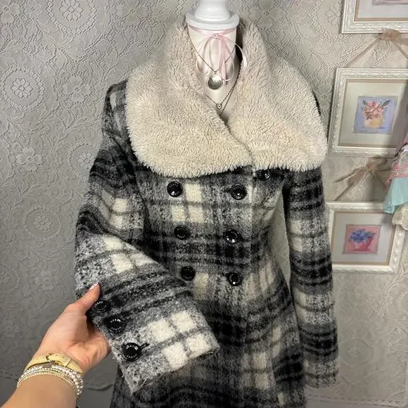 vintage fur plaid grunge guess jacket - Picture 1 of 5